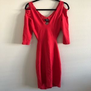 Bebe red cut out bodycon minidress